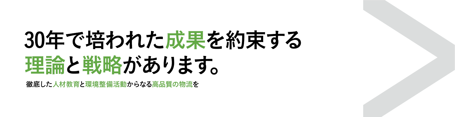 30年で培われた成果を約束する理論と戦略があります。